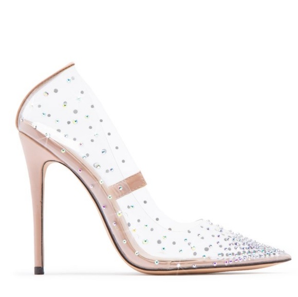 Last Size 8.5💎Rhinestone Gradient Clear PVC Heel - Picture 4 of 8